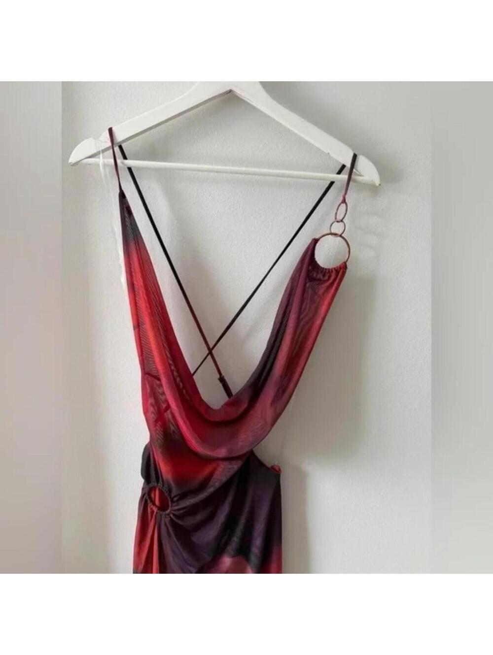 Jaded London Sedona Red Maxi Dress - Picture 3 of 9
